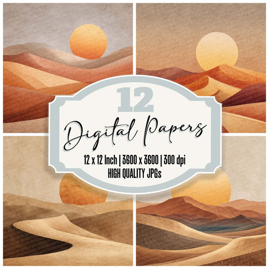 Desert Dune Boho Landscape Digital Paper Pack (DDD001448)