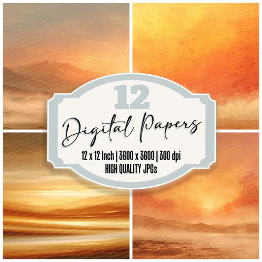 Desert Heatwave Gradient Digital Paper Pack (DDD001452)