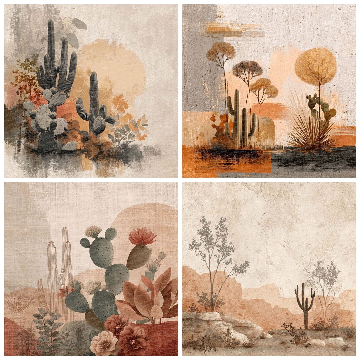 Desert Plant Notes Wash Digital Paper Pack (DDD001455)