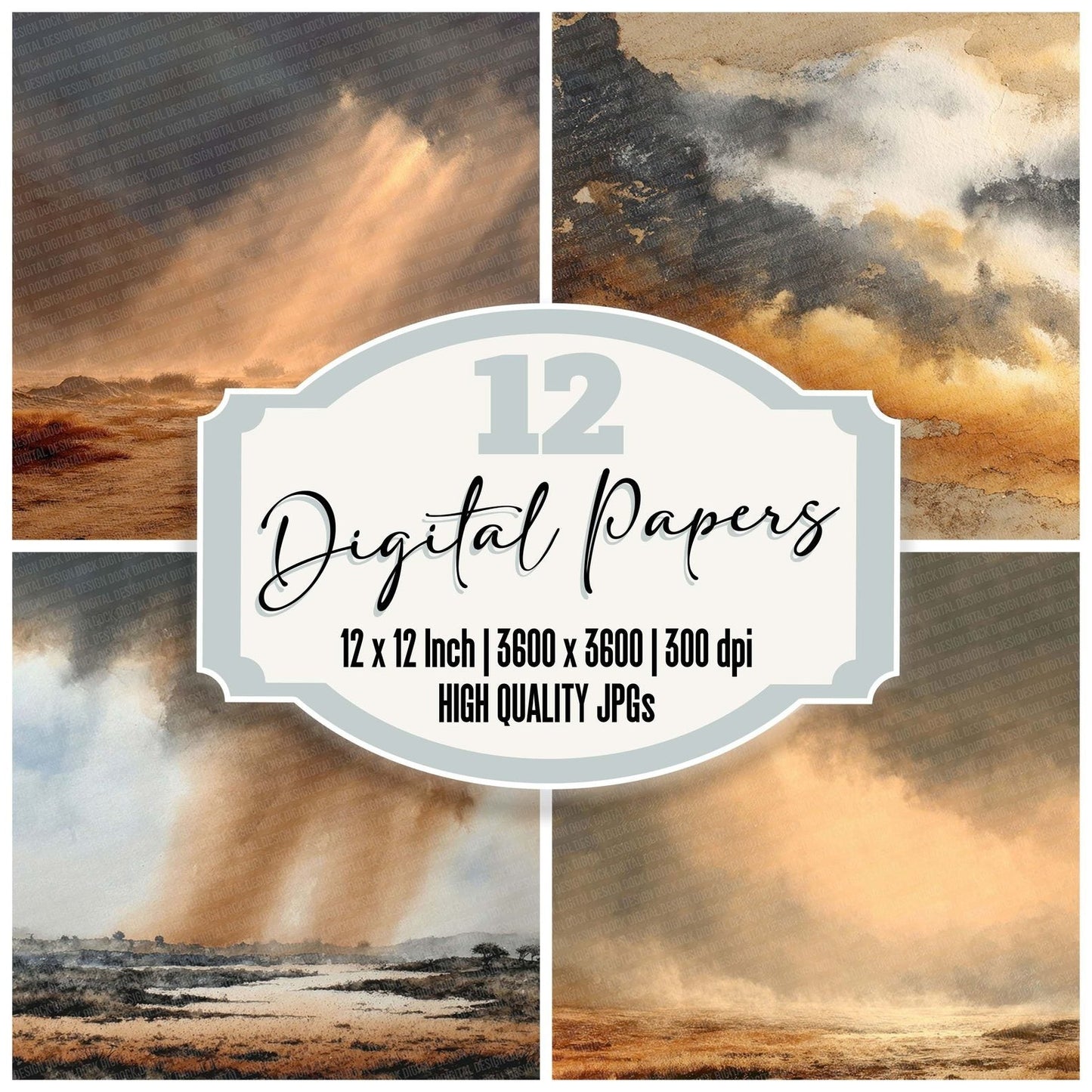 Desert Rain Haze Digital Paper Pack (DDD001456)