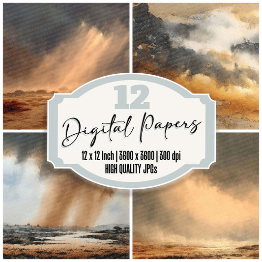 Desert Rain Haze Digital Paper Pack (DDD001456)