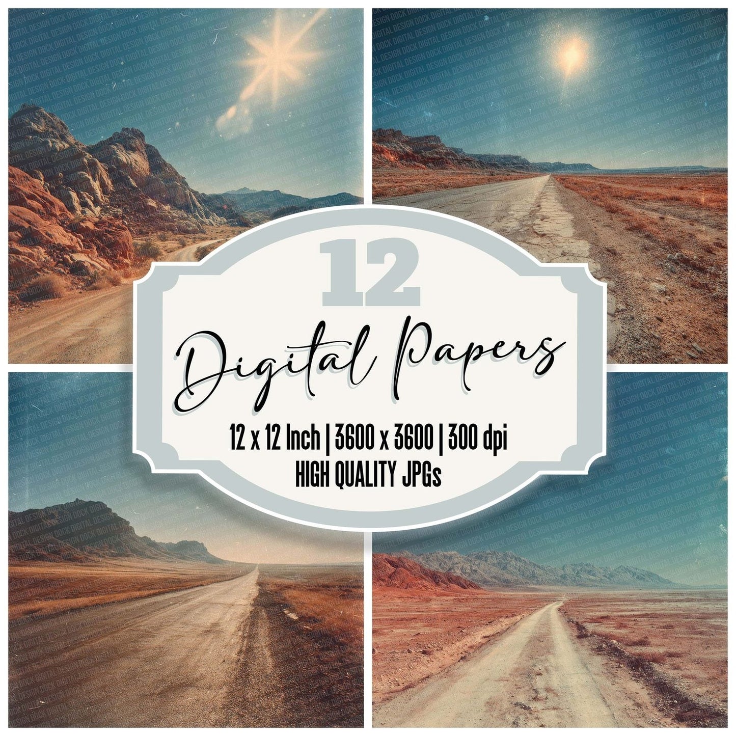 Desert Sun Glare Digital Paper Pack (DDD001457)