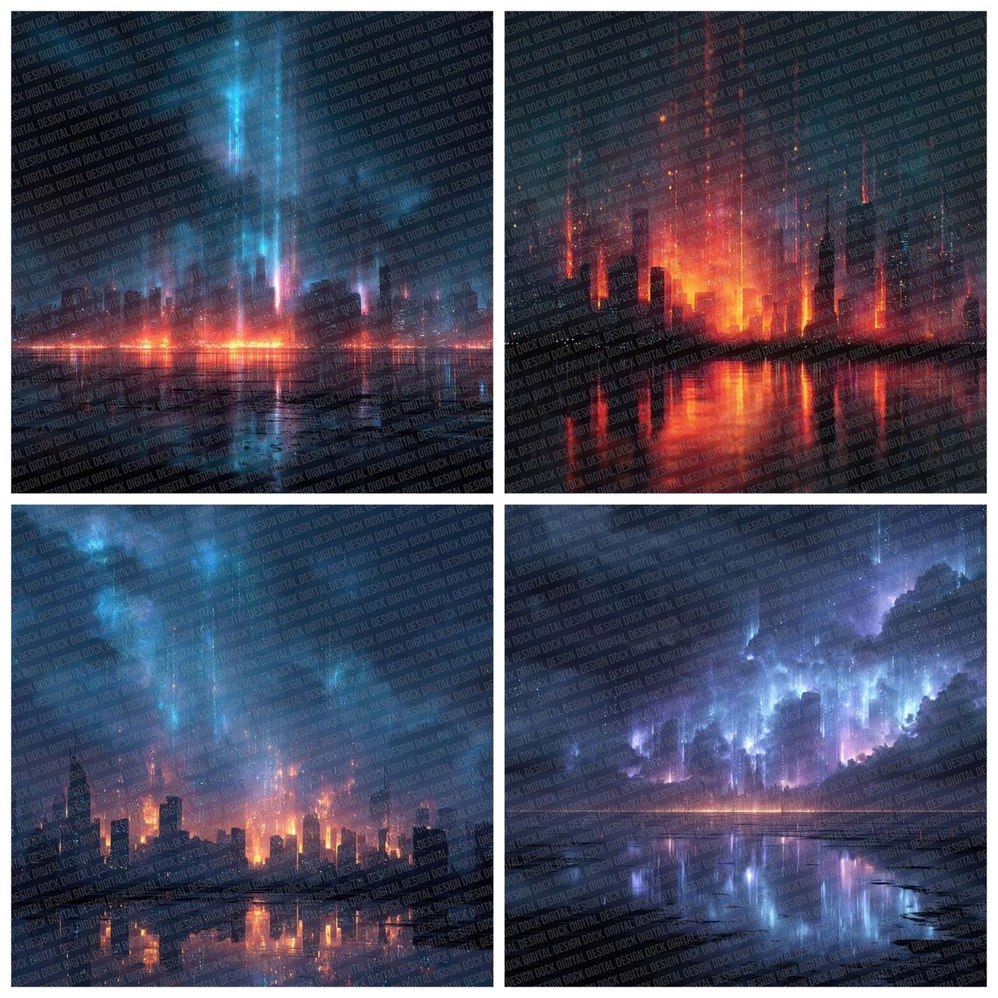 Digital Collapse Cyberpunk Future Digital Paper Pack (DDD007644)