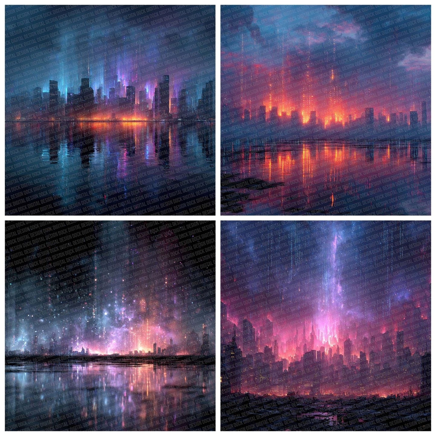 Digital Collapse Cyberpunk Future Digital Paper Pack (DDD007644)