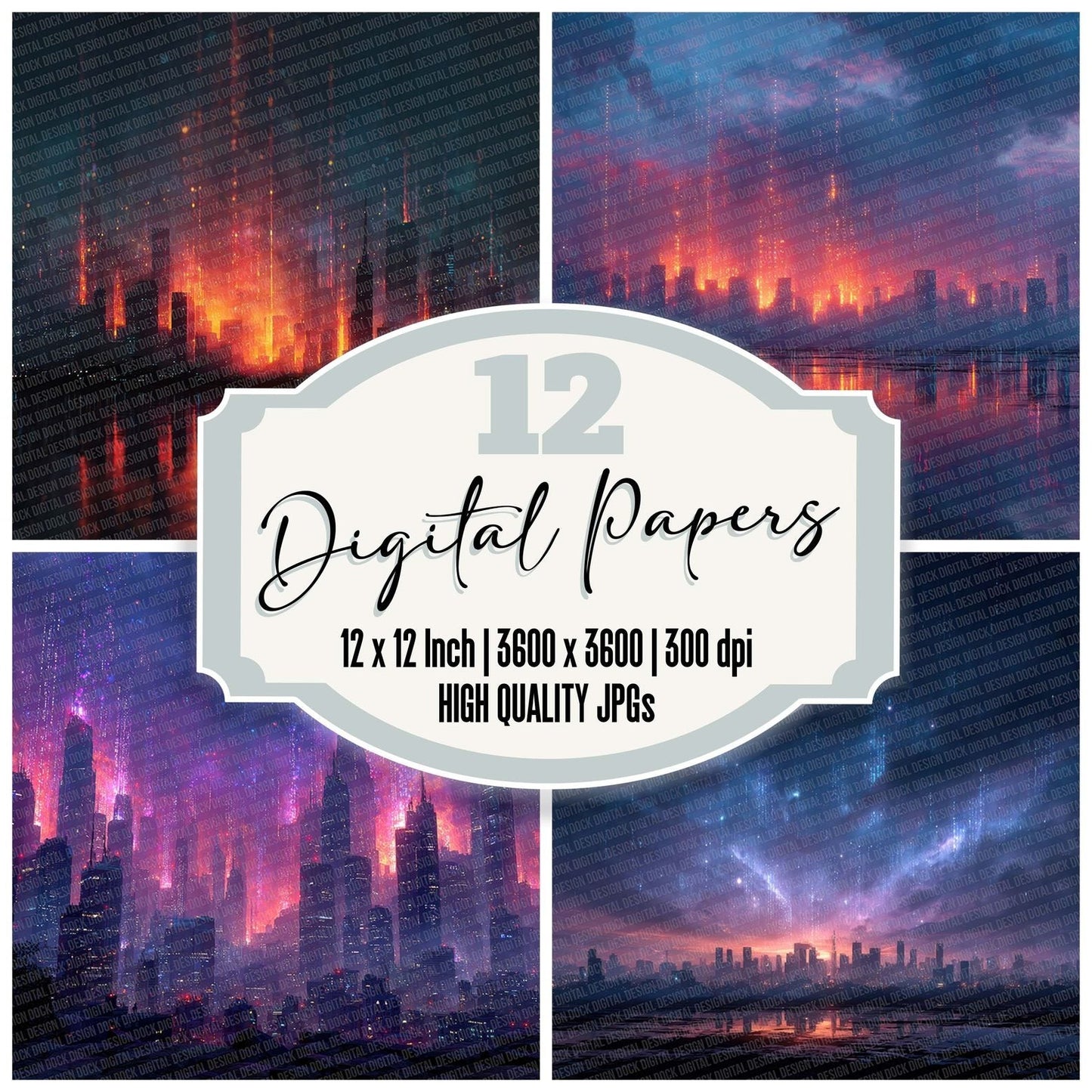 Digital Collapse Cyberpunk Future Digital Paper Pack (DDD007644)