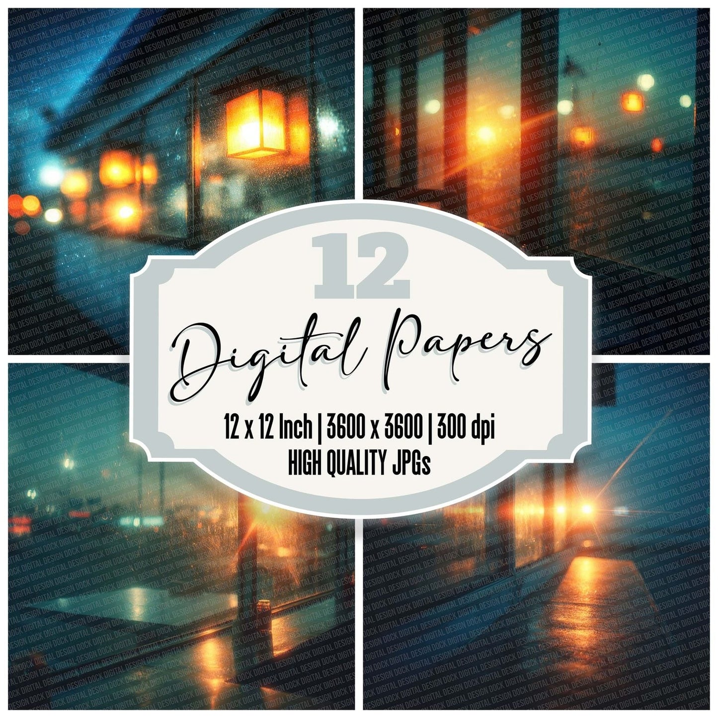 Diner Light Blocks Digital Paper Pack (DDD001464)