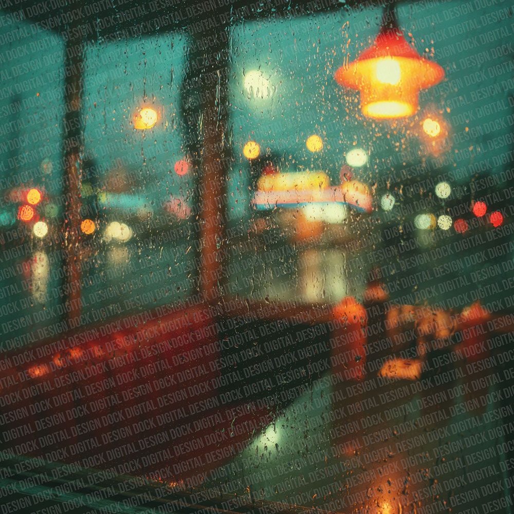Diner Window Rain Digital Paper Pack (DDD001465)