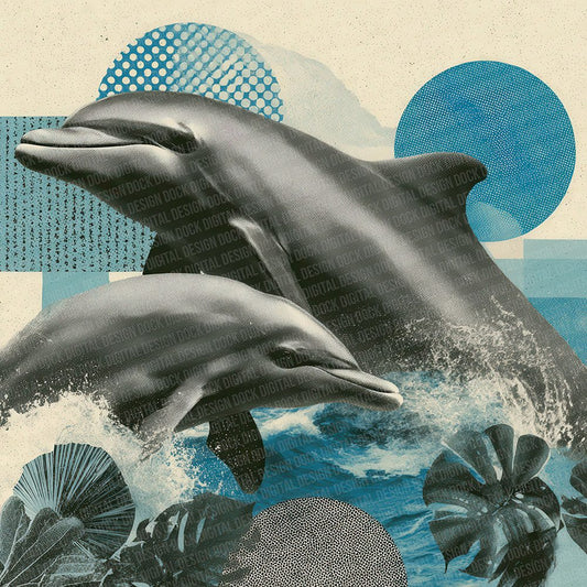 Dolphin Ocean Moodboard Digital Paper Pack (DDD001475)