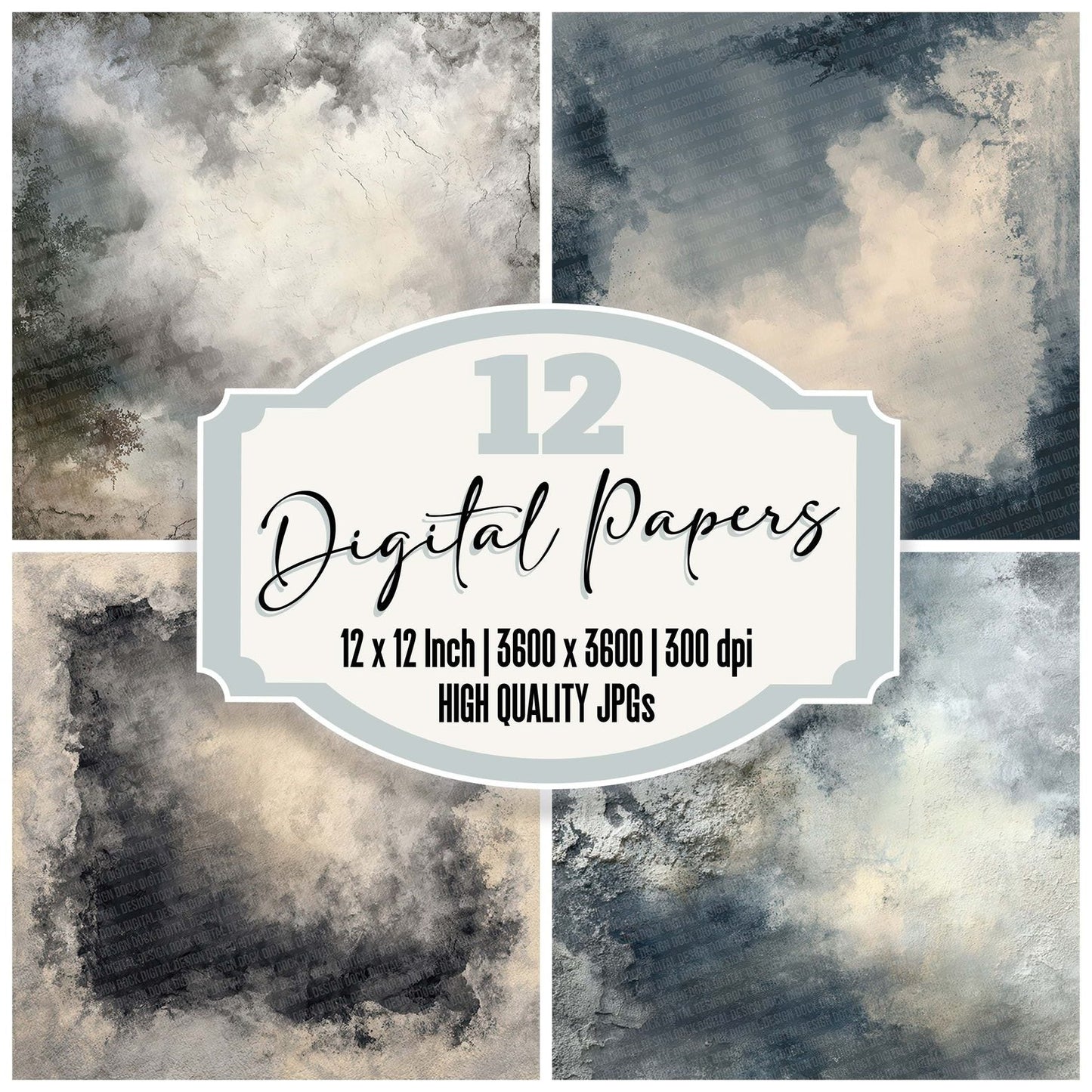 Dove Slate Wash Digital Paper Pack (DDD001477)