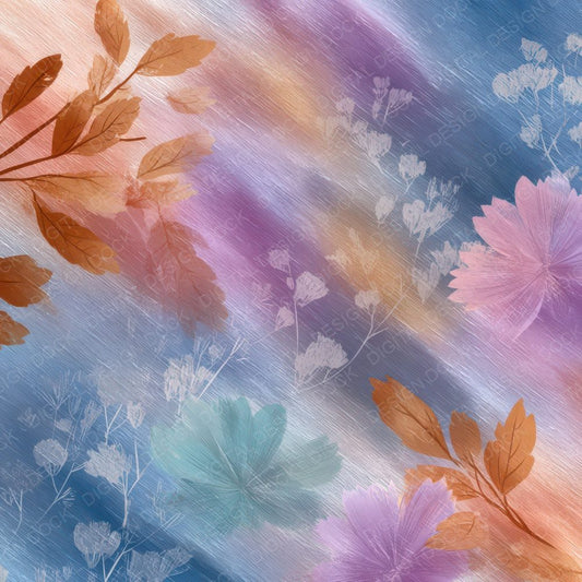 Drifted Neon Rainbow Floral Wash Background Digital Paper Pack (DDD007752)