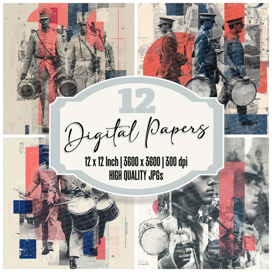 Drum Corps Moodboard Digital Paper Pack (DDD001508)
