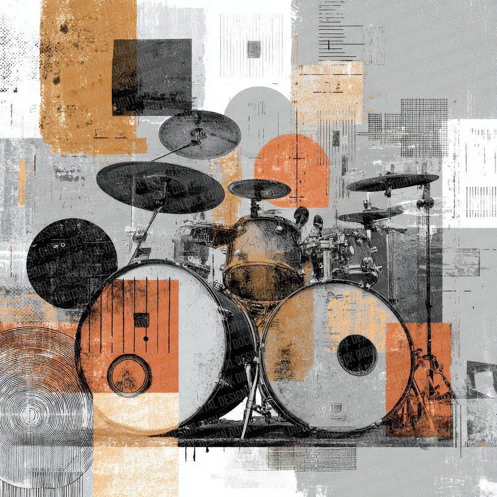 Drum Percussion Moodboard Digital Paper Pack (DDD001509)