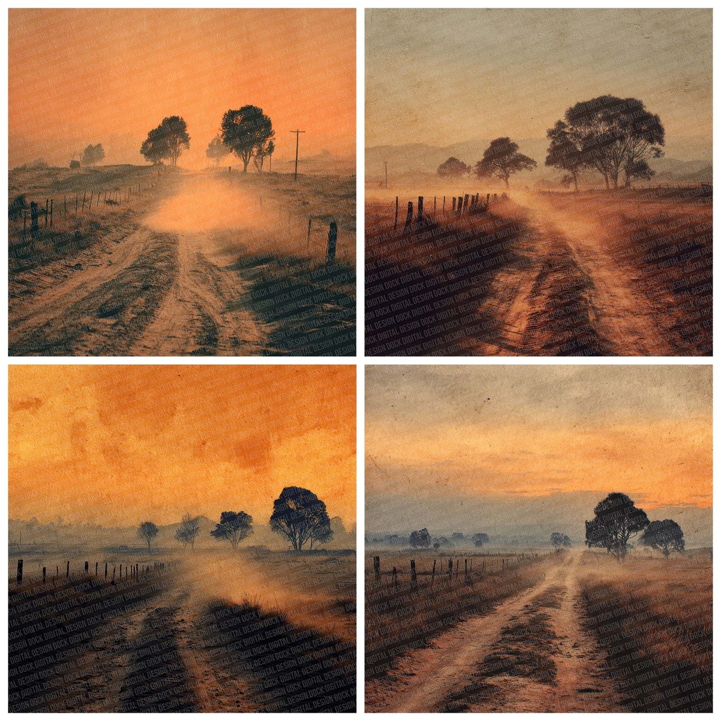 Dust Trail Sunset Fade Digital Paper Pack (DDD001522)