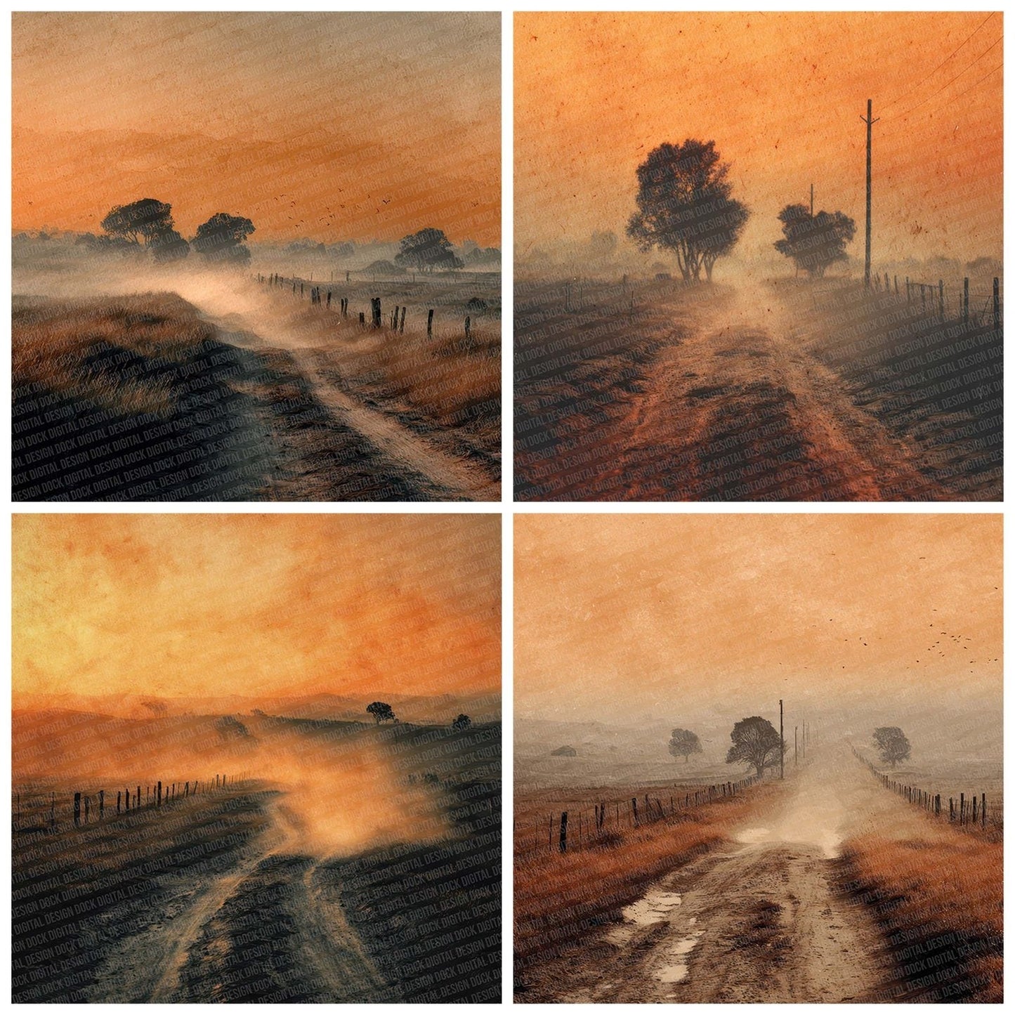 Dust Trail Sunset Fade Digital Paper Pack (DDD001522)