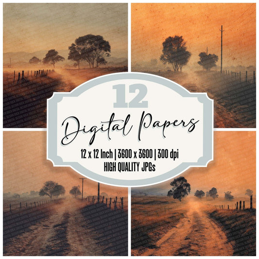 Dust Trail Sunset Fade Digital Paper Pack (DDD001522)