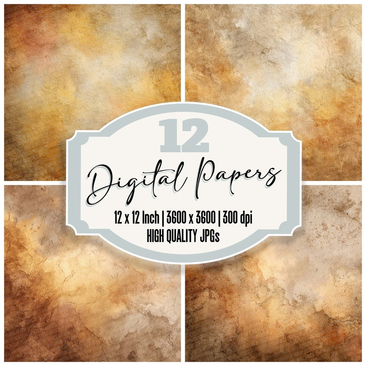 Dusty Gold Fade Digital Paper Pack (DDD001524)