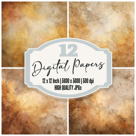 Dusty Gold Fade Digital Paper Pack (DDD001524)
