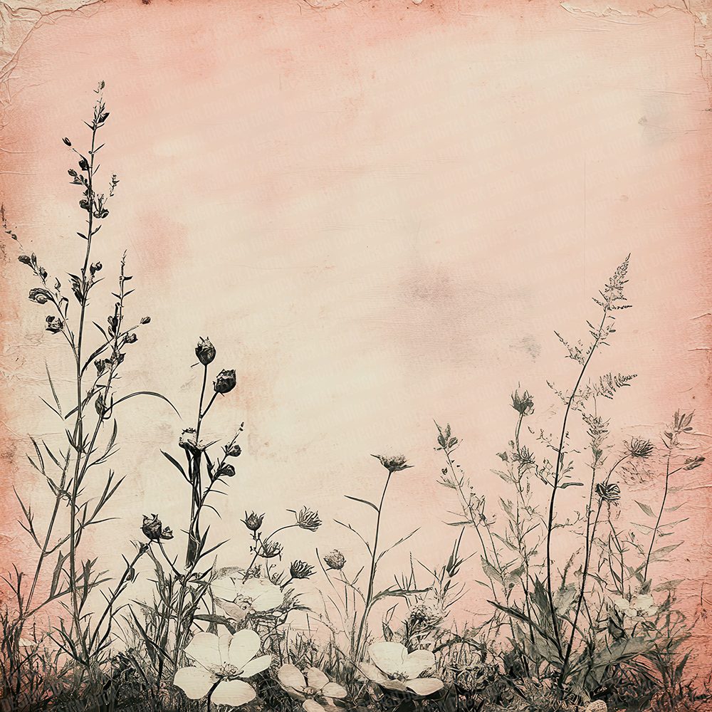 Dusty Pink Flower Frame Digital Paper Pack (DDD001528)