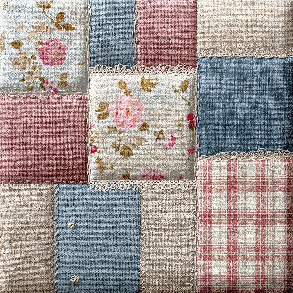 Dusty Rose Lace Patchwork Fabric Digital Paper Pack (DDD001531)