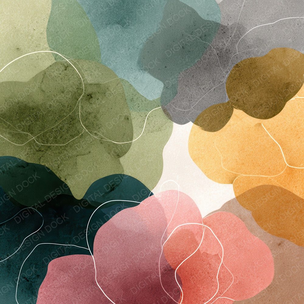 Earth Overlap Floral Wash Background Digital Paper Pack (DDD007753)