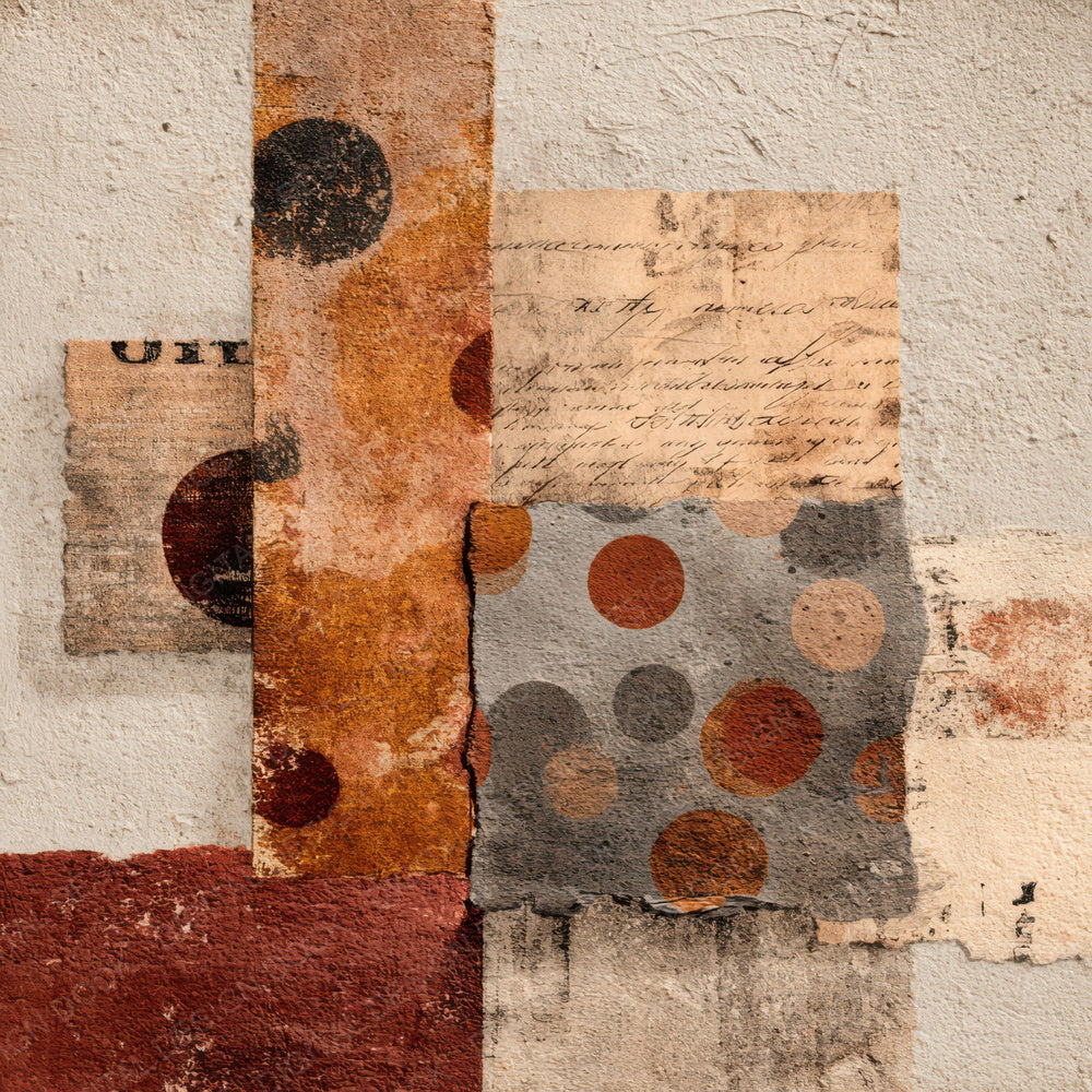 Earth Tone Fabric Collage Background Digital Paper Pack (DDD007831)