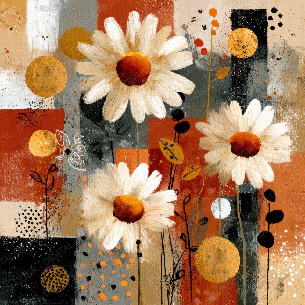 Earthy Floral Collage Background Digital Paper Pack (DDD007832)