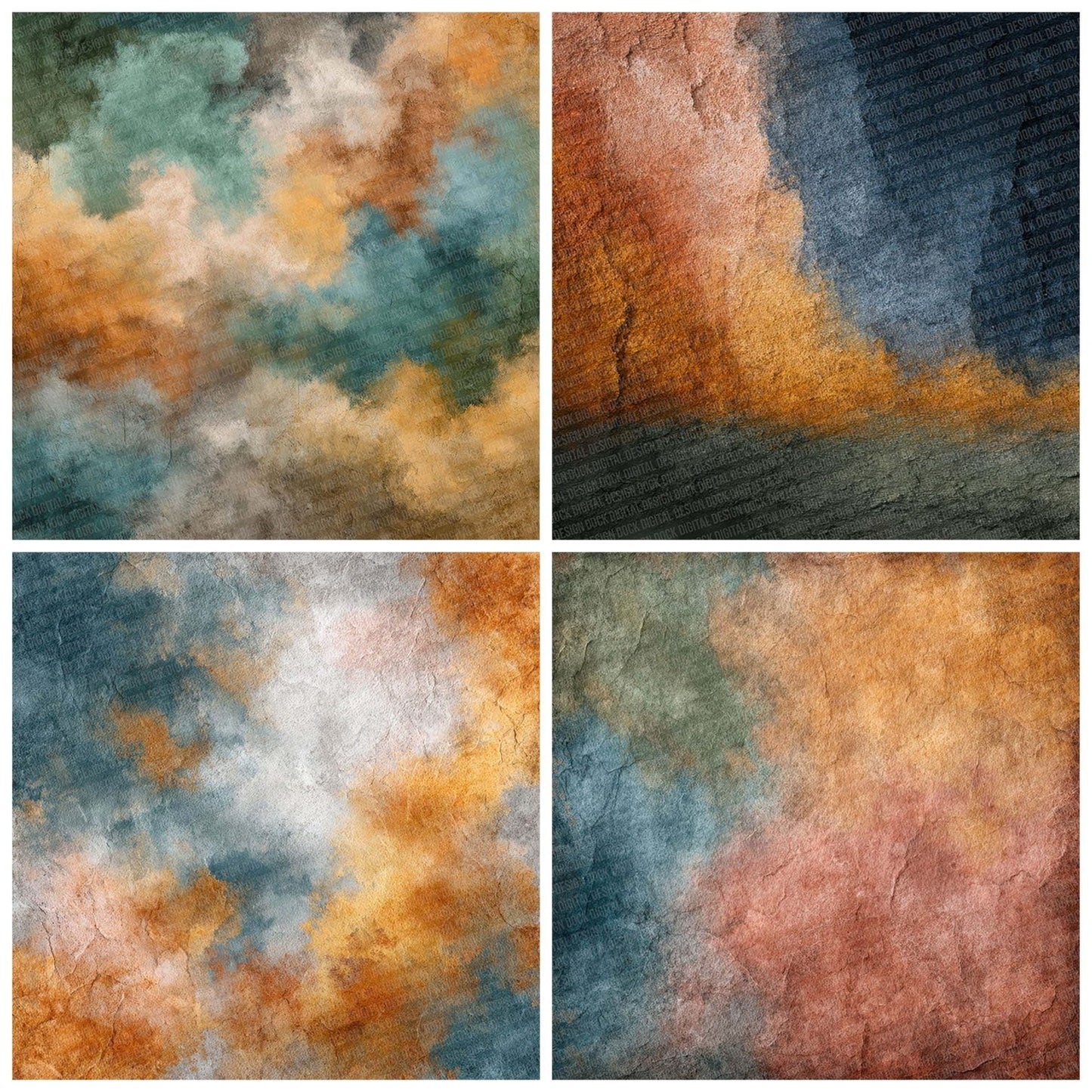 Earthy Watercolour Wash Rainbow Digital Paper Pack (DDD001544)