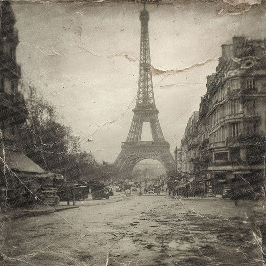 Eiffel Tower Damaged Photo Digital Paper Pack (DDD001549)