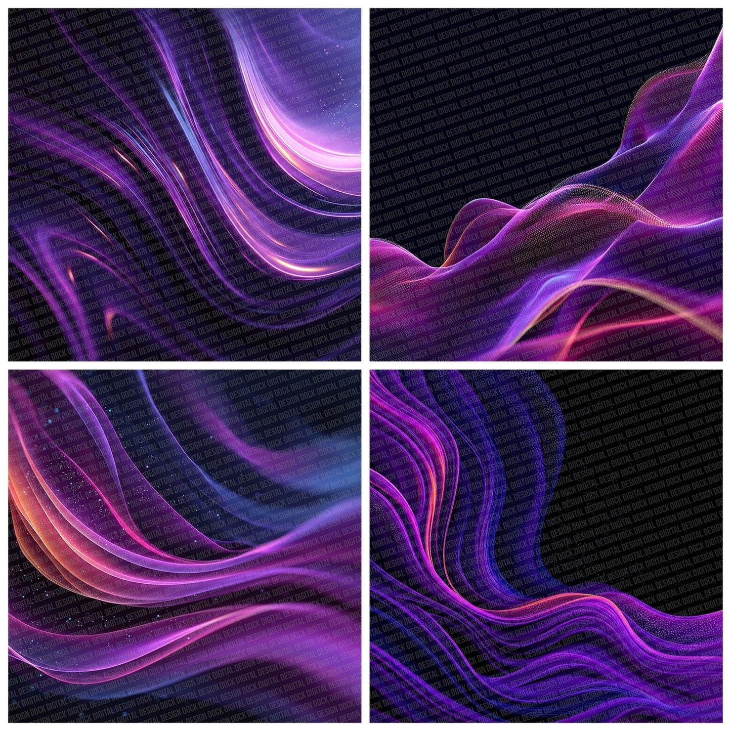 Electric Purple Flow Abstract Digital Paper Pack (DDD001552)