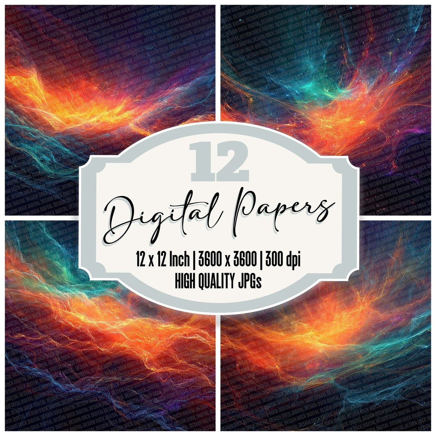 Electric Space Veins Digital Paper Pack (DDD001553)