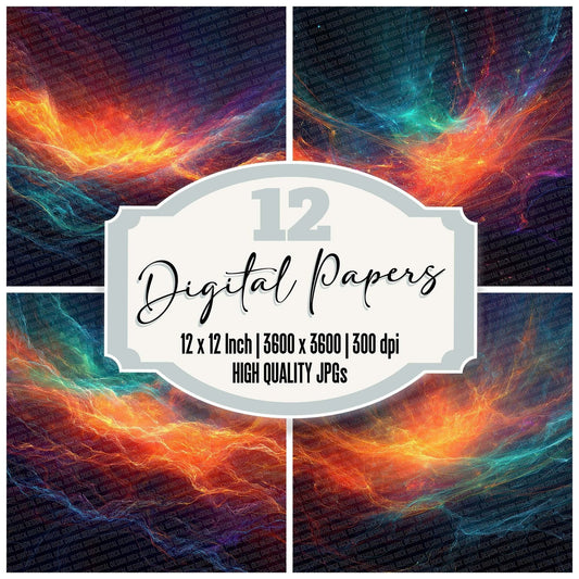 Electric Space Veins Digital Paper Pack (DDD001553)