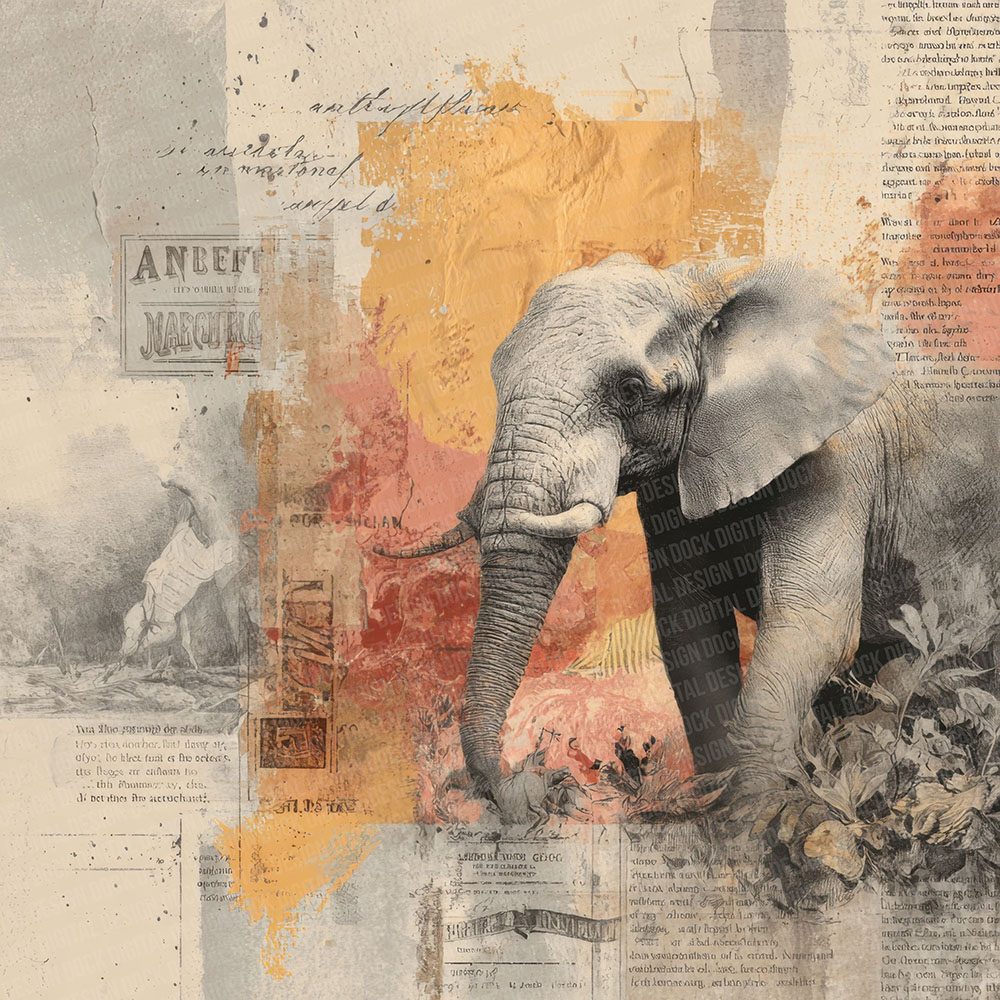 Elephant Circus Journal Digital Paper Pack (DDD001554)