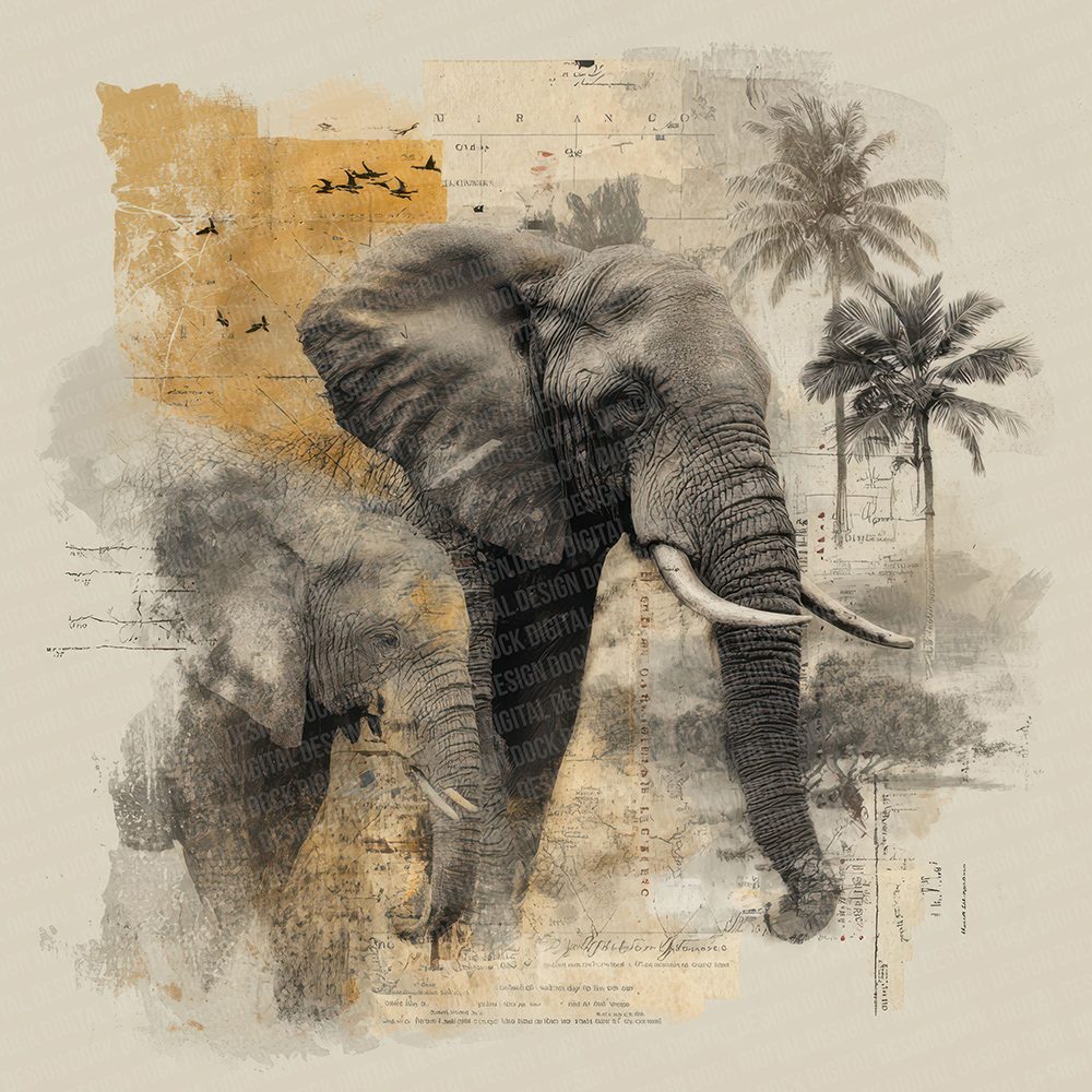 Elephant Safari Paper Digital Paper Pack (DDD001555)