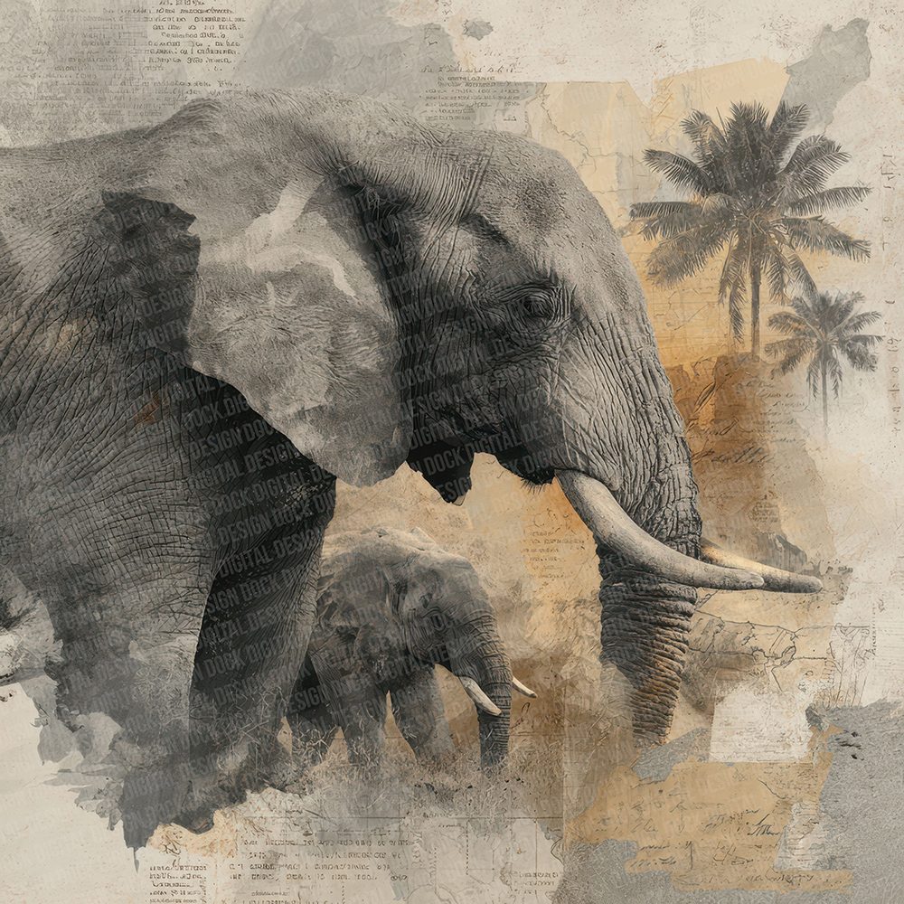 Elephant Safari Paper Digital Paper Pack (DDD001555)