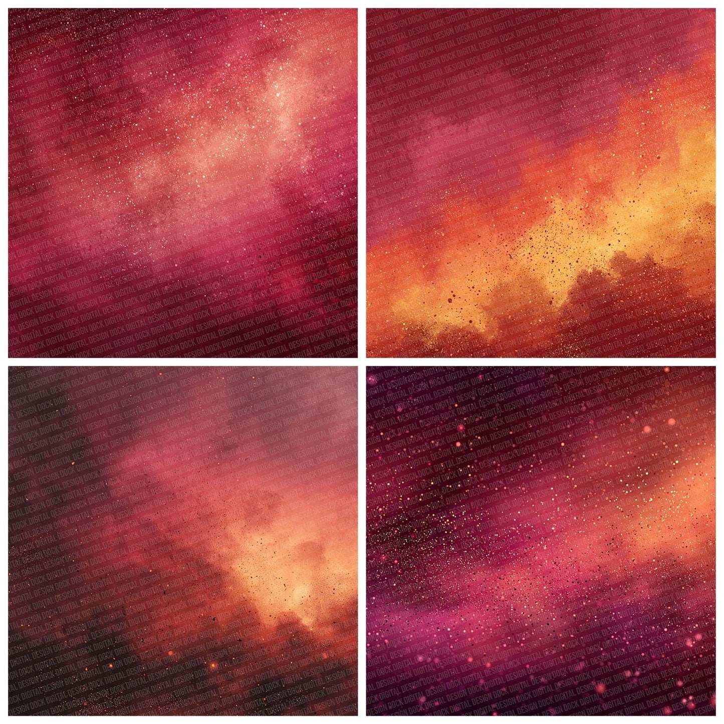 Ember Red Abstract Digital Paper Pack (DDD001559)