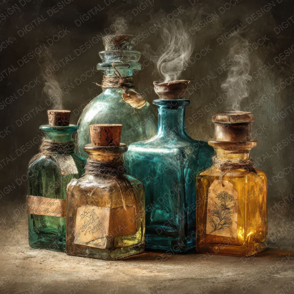 Emerald Amber Potion Digital Paper Pack (DDD007647)