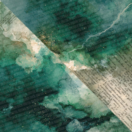 Emerald Prism Marble Digital Paper Pack (DDD001569)