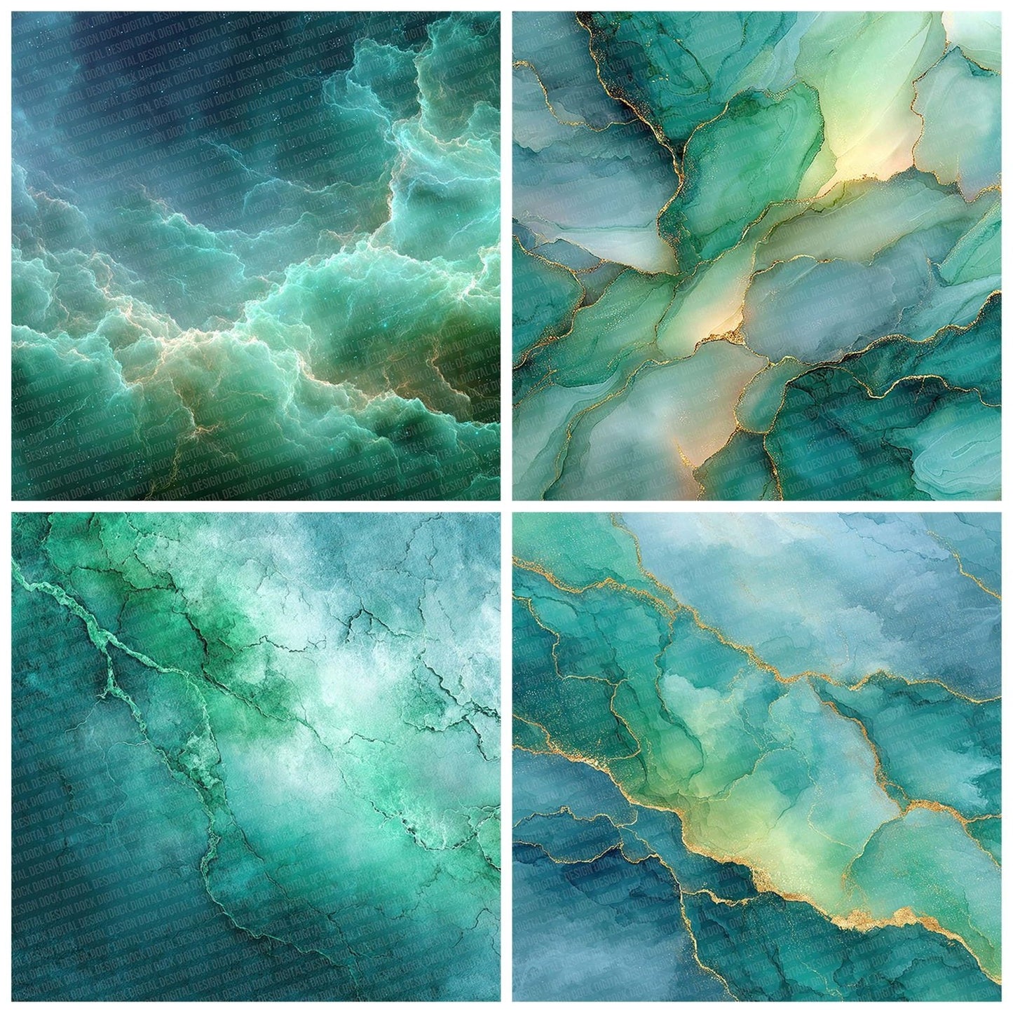 Emerald Vein Abstract Digital Paper Pack (DDD001573)