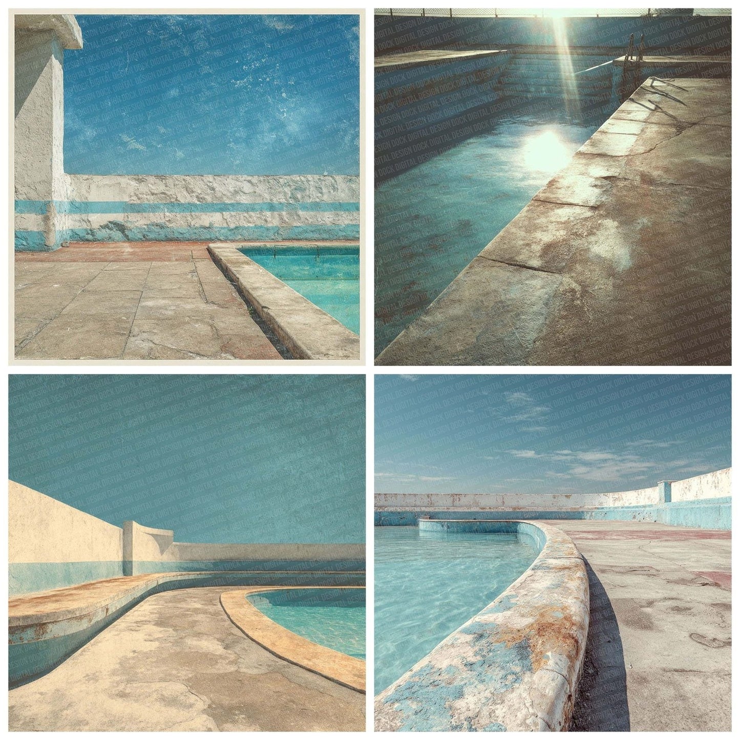 Empty Pool Fade Digital Paper Pack (DDD001596)