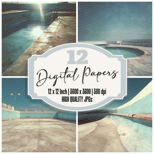 Empty Pool Fade Digital Paper Pack (DDD001596)