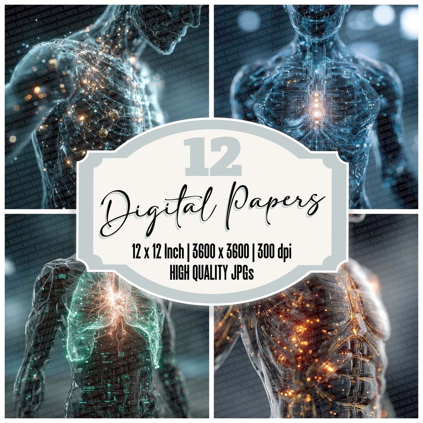 Energy Core Robot Anatomy Digital Paper Pack (DDD007648)