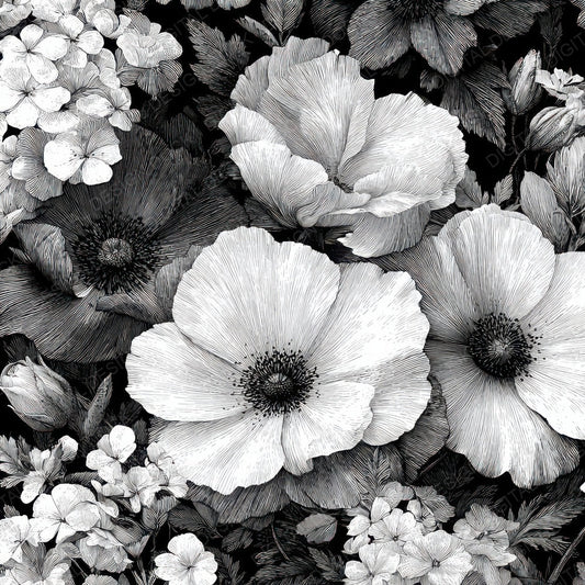 Etched Floral Background Digital Paper Pack (DDD007856)