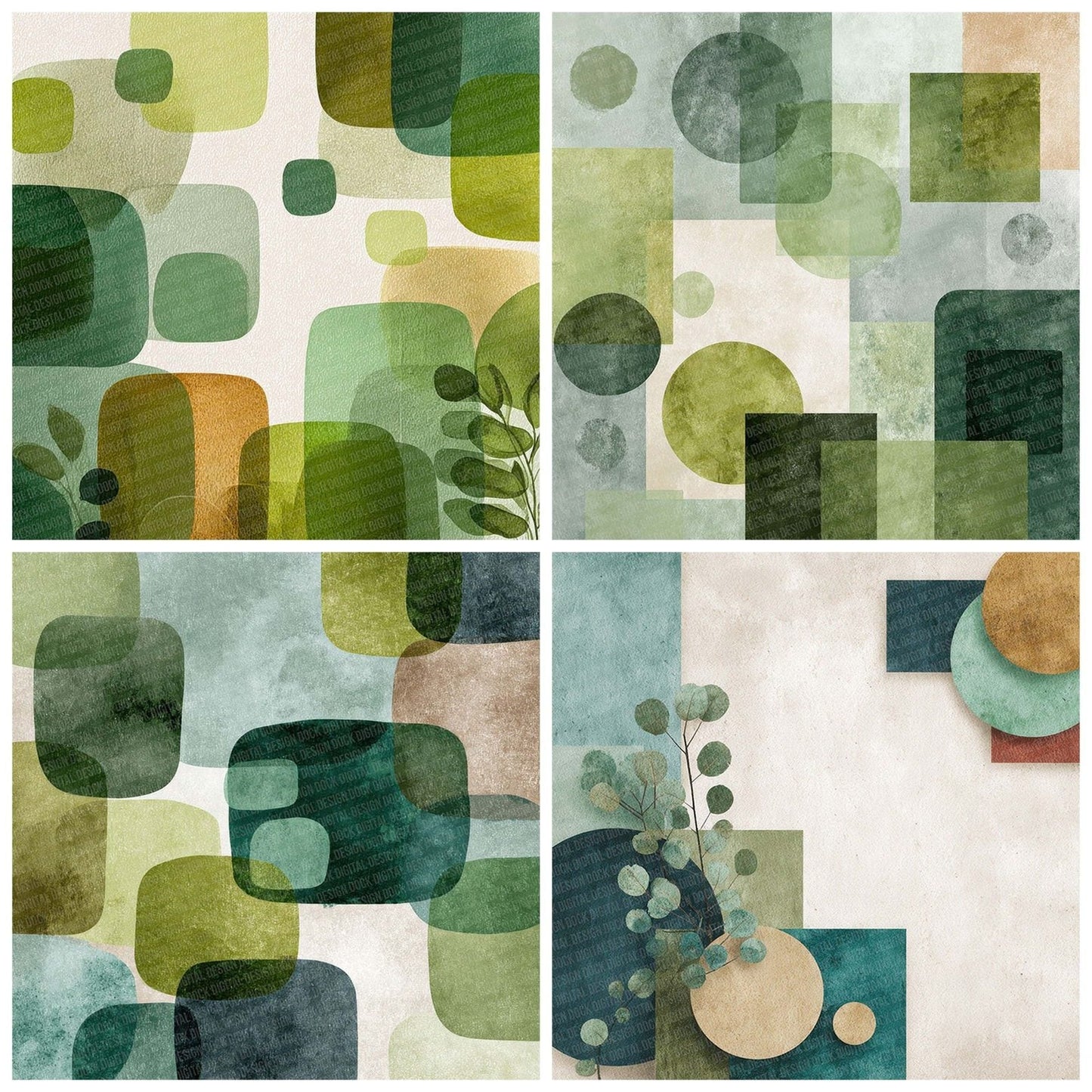 Eucalyptus Linen Background Digital Paper Pack (DDD001619)