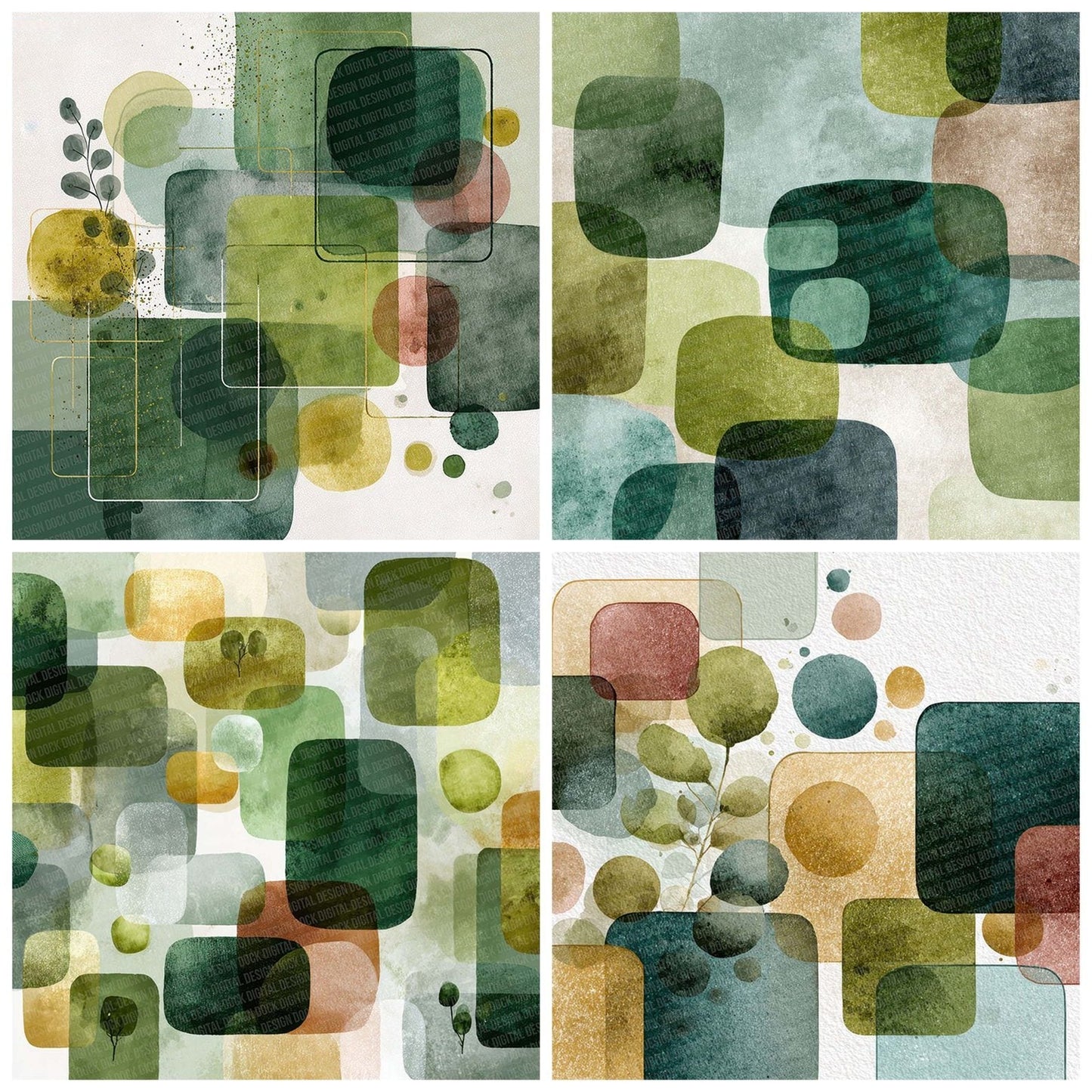 Eucalyptus Linen Background Digital Paper Pack (DDD001619)