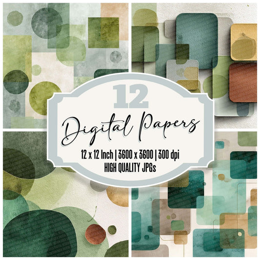 Eucalyptus Linen Background Digital Paper Pack (DDD001619)