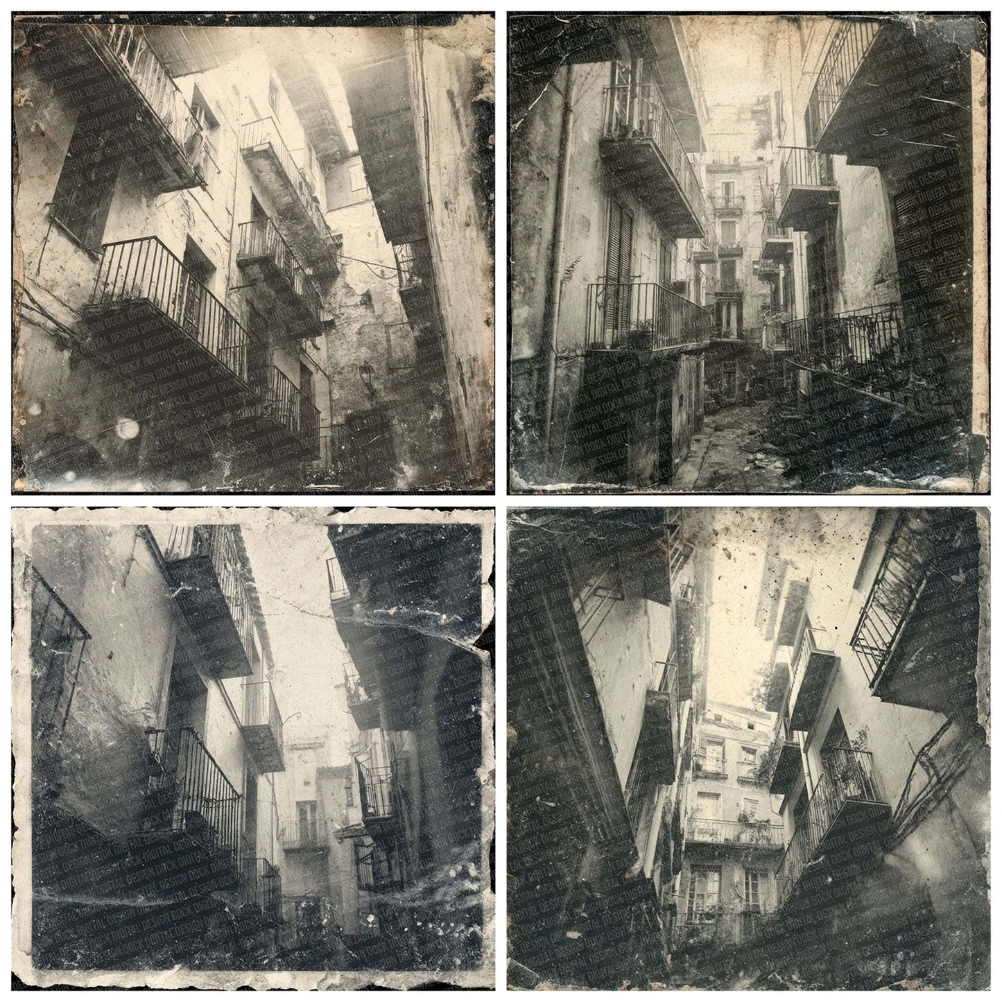 European Alley Damaged Photo Digital Paper Pack (DDD001621)