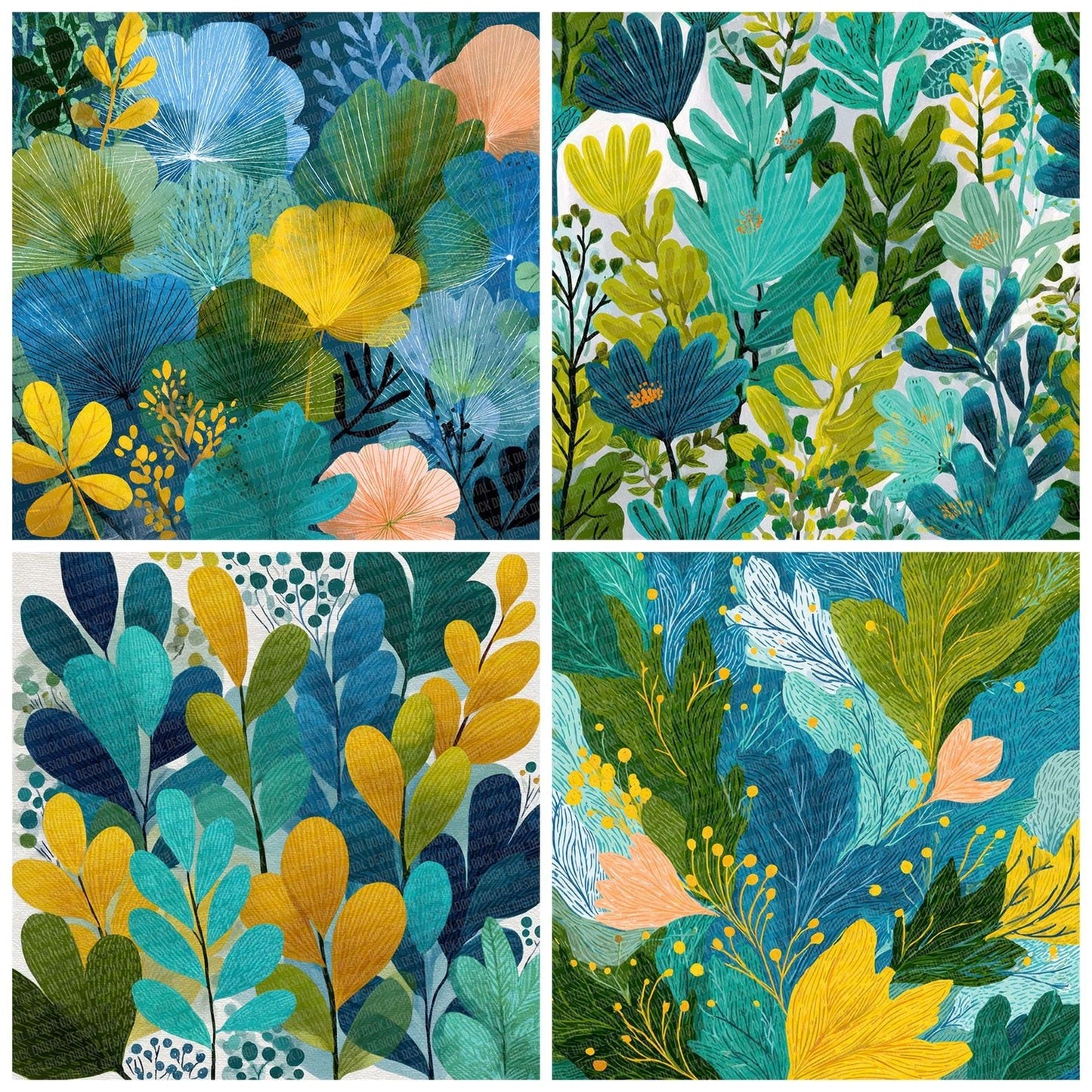 Expressive Botanical Flow Digital Paper Pack (DDD001627)