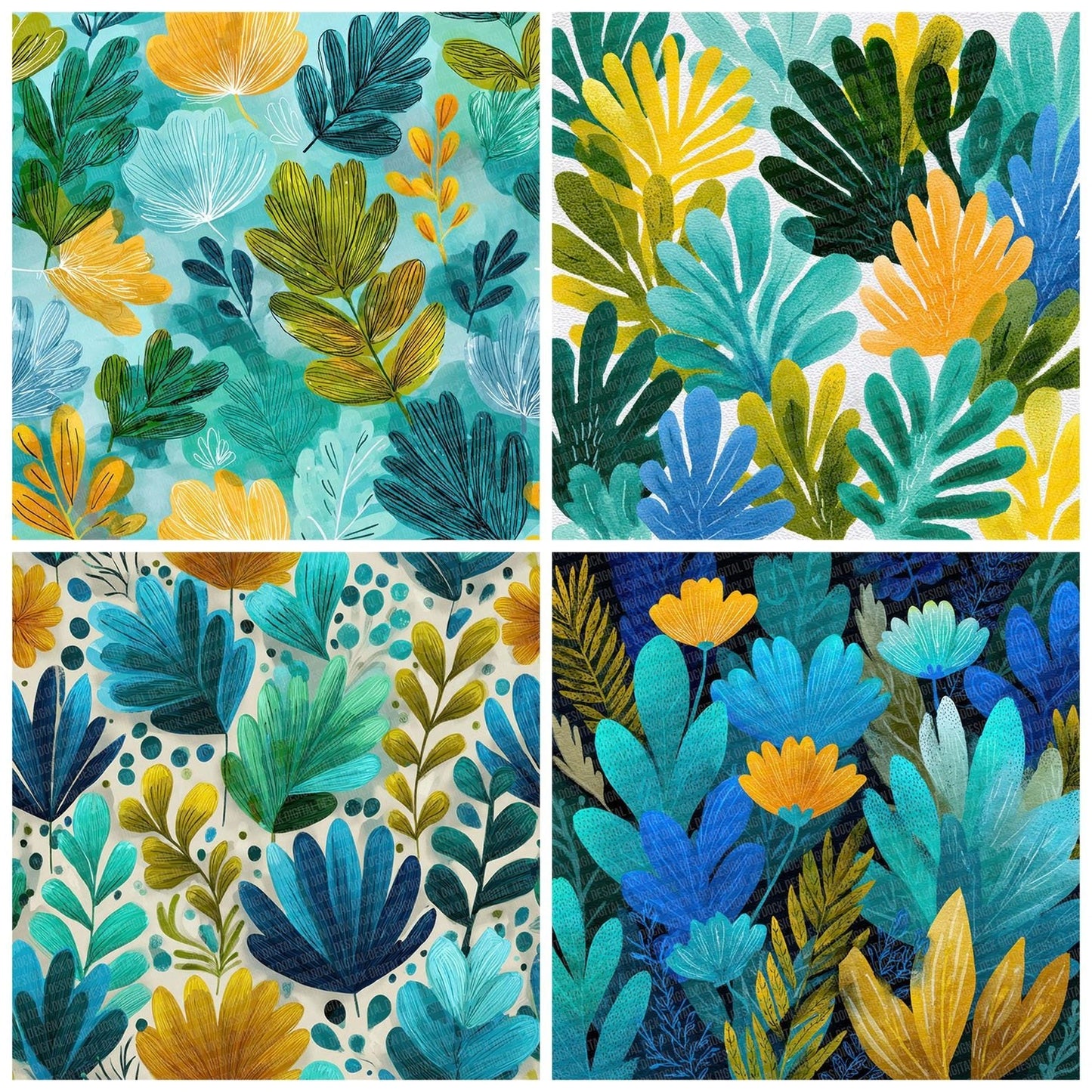 Expressive Botanical Flow Digital Paper Pack (DDD001627)