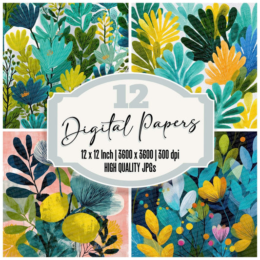 Expressive Botanical Flow Digital Paper Pack (DDD001627)