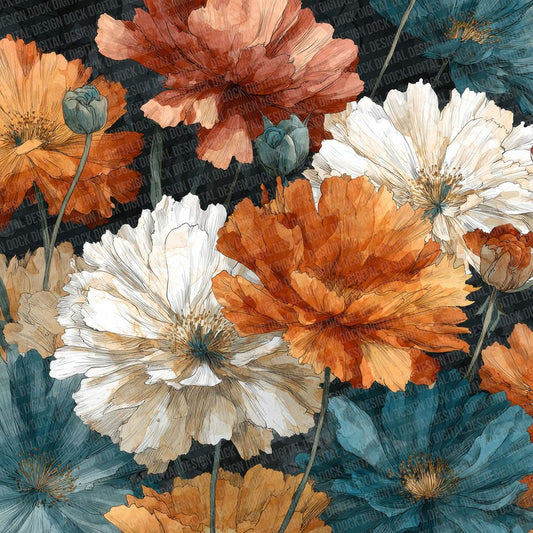 Expressive Ink Florals Digital Paper Pack (DDD001628)